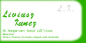 liviusz kuncz business card